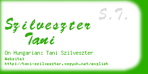 szilveszter tani business card